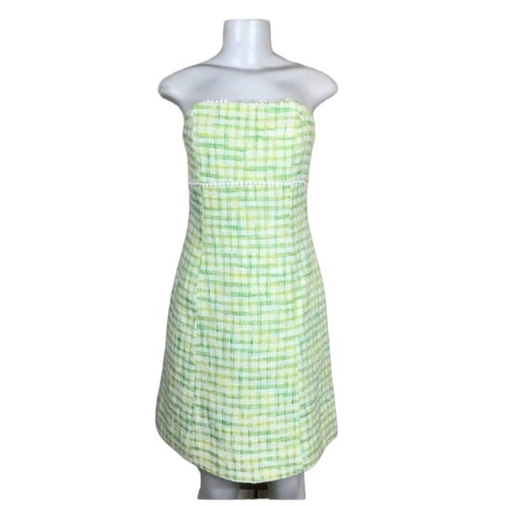 Lilly Pulitzer Dress Size 6 Sleeveless Tweed Textured Tea Party Tropical Green